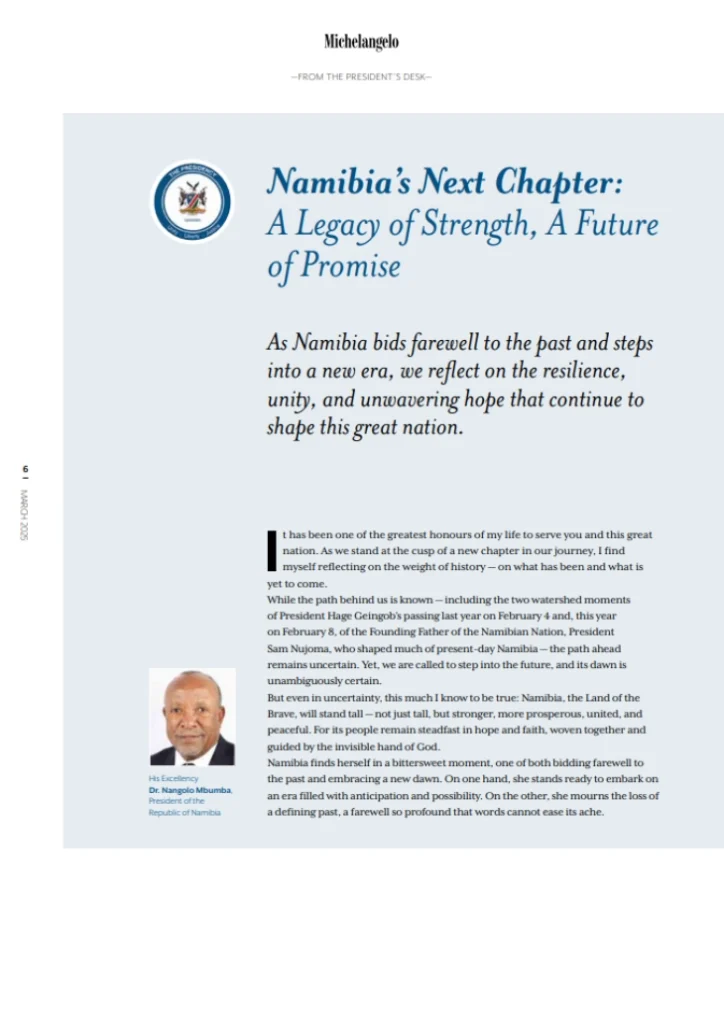 Namibia’s Next Chapter: A Legacy of Strength, A Future of Promise